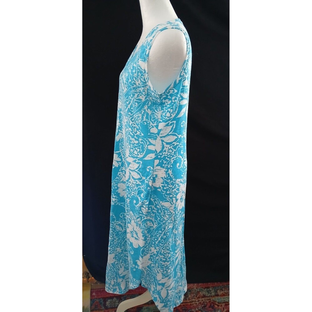 Escape by Habitat Clothes Sleeveless Blue/White Dress with Pockets SMALL NWOT - Picture 2 of 9